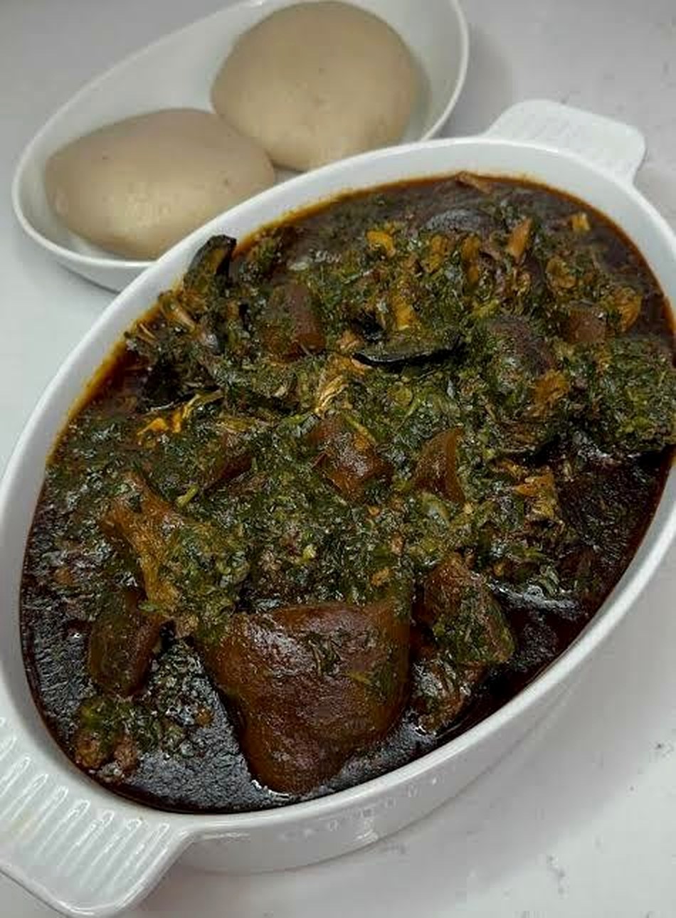 Afang soup served with swallow